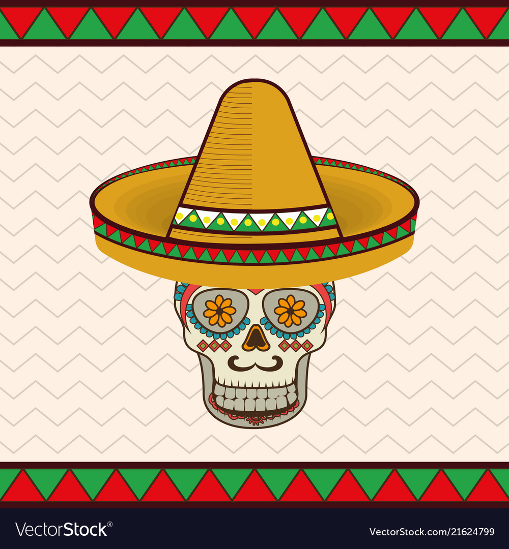 Mexican skull mask icons