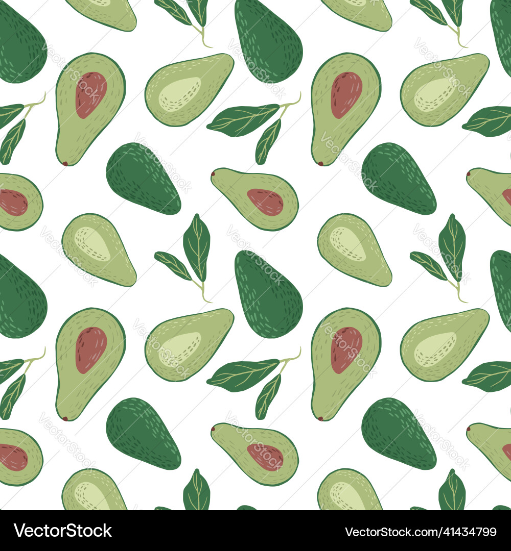Modern avocado seamless pattern Royalty Free Vector Image