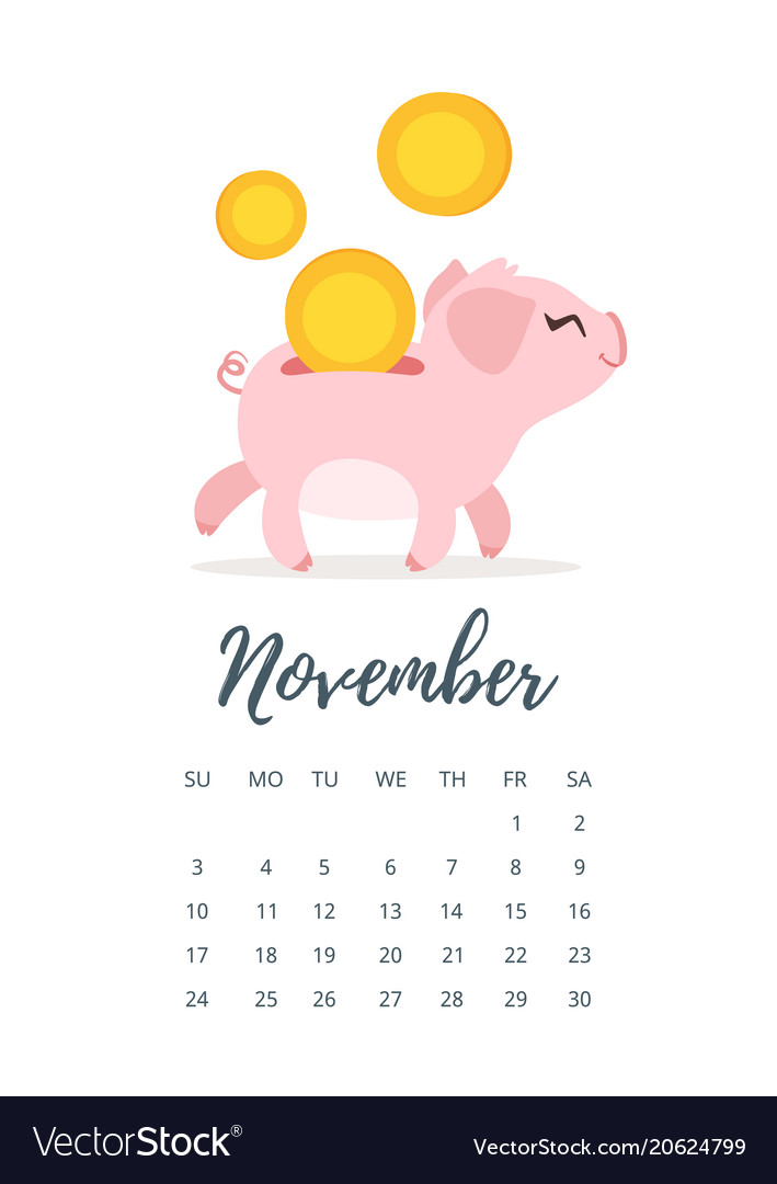 november 2019 year calendar page royalty free vector image calendar november 2019 2
