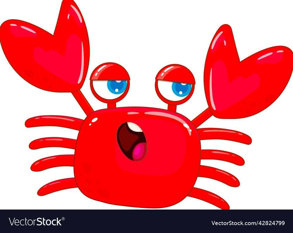 Red crab in cartoon design Royalty Free Vector Image