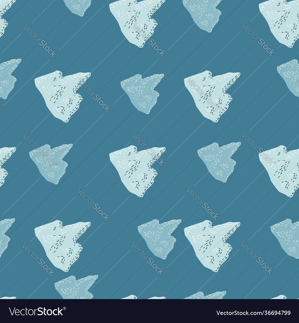 Simple winter nature seamless ocean pattern