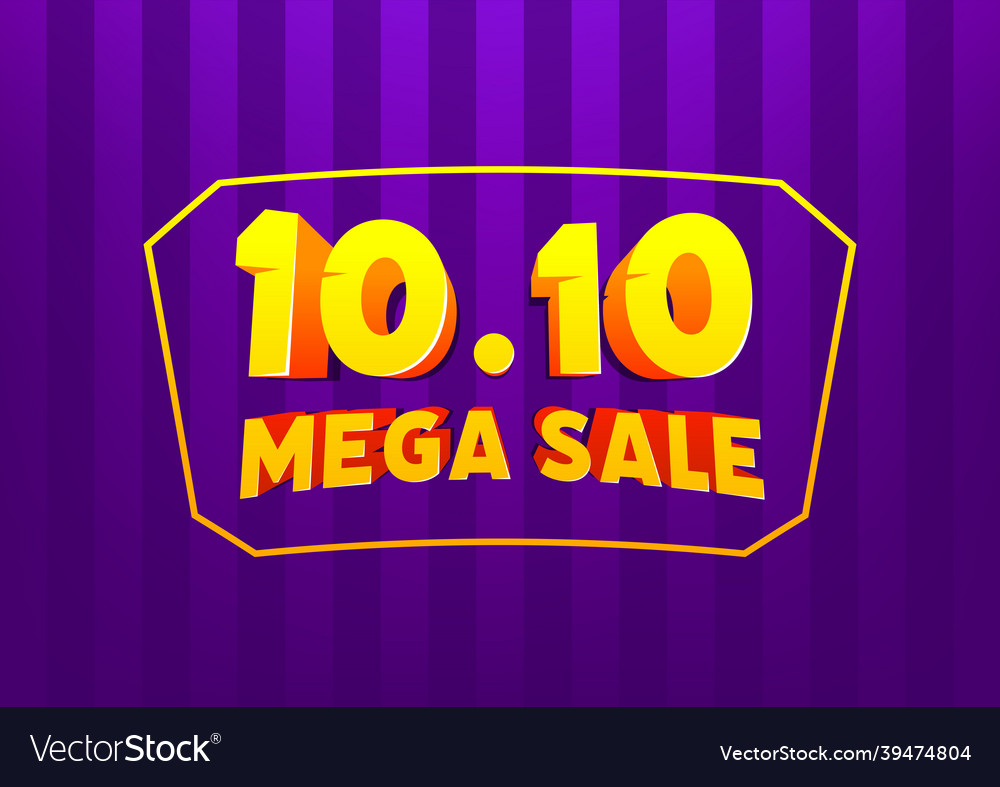 10 october mega sale online shopping day banner vector image 10 october mega sale online shopping day banner