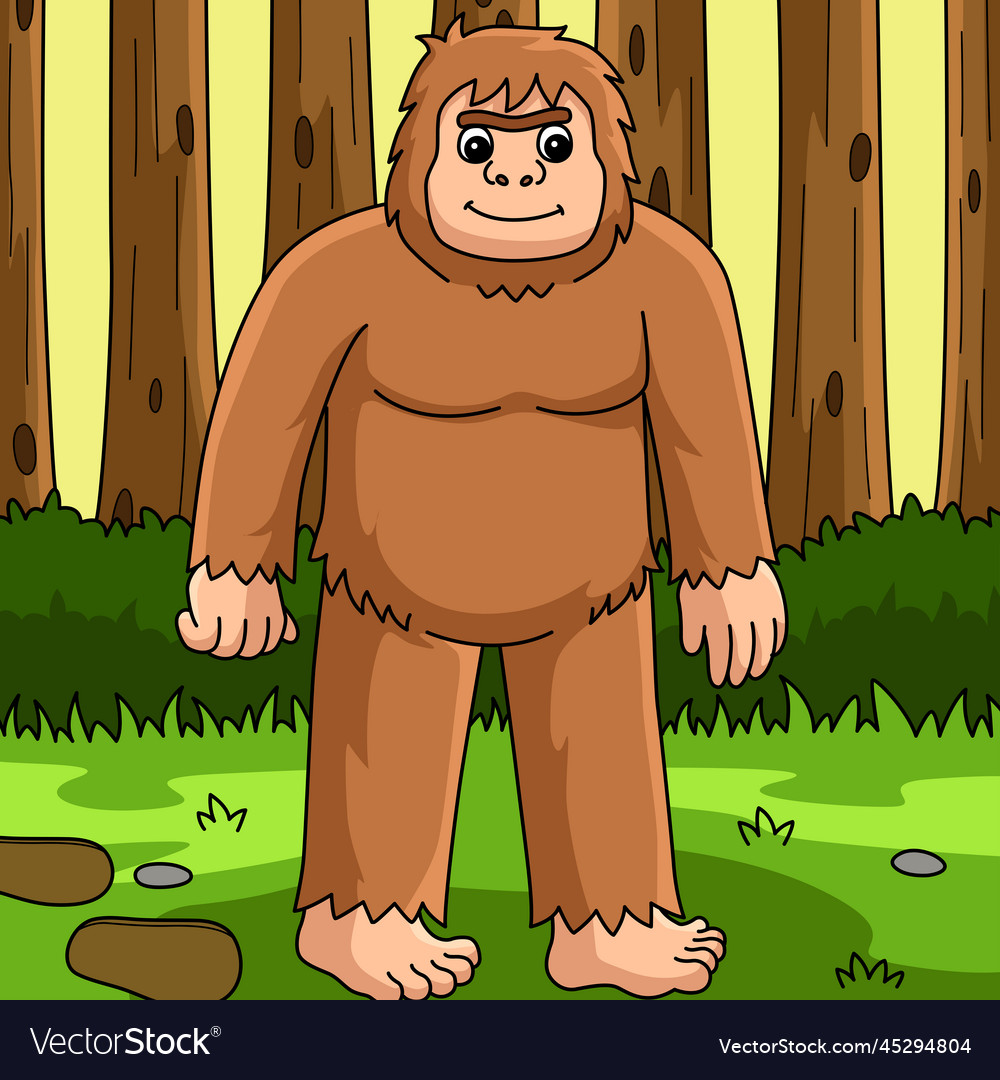 Bigfoot animal colored cartoon