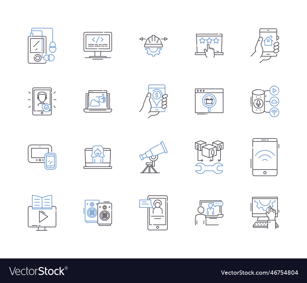 Chatbots outline icons collection ai