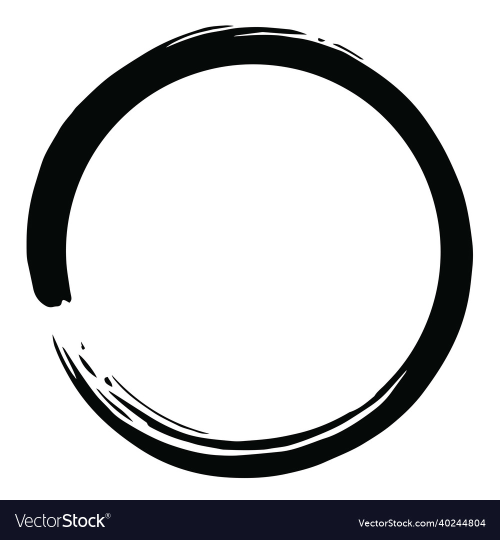 Enso zen black circle brush logo icon Royalty Free Vector