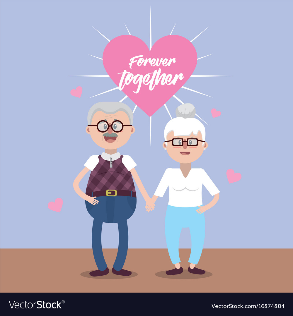 Grandparents together with glasses and hairstyle Vector Image Grandparents together with glasses and hairstyle Vector Image