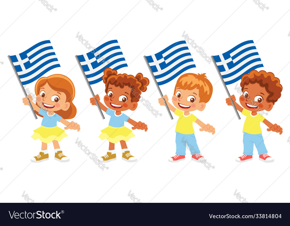 Greece flag in hand set