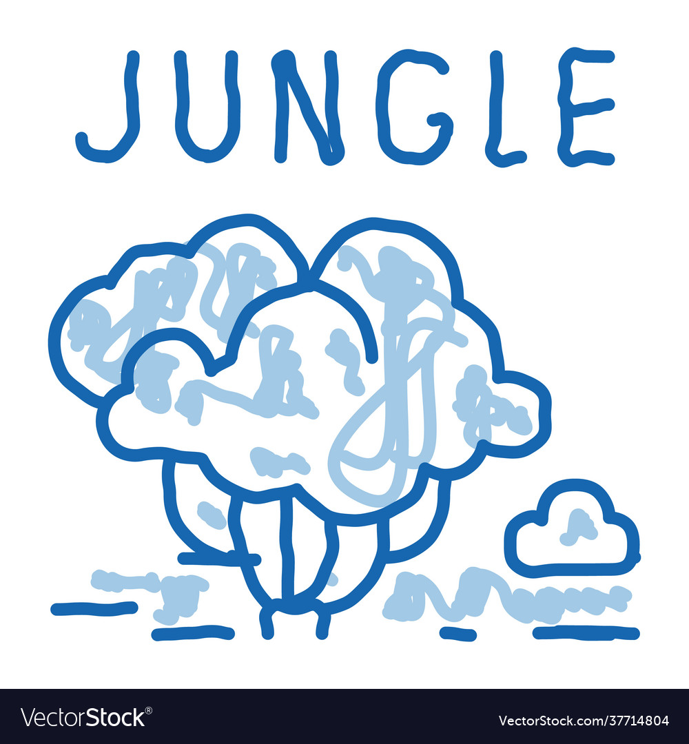 Lungle tree doodle icon hand drawn