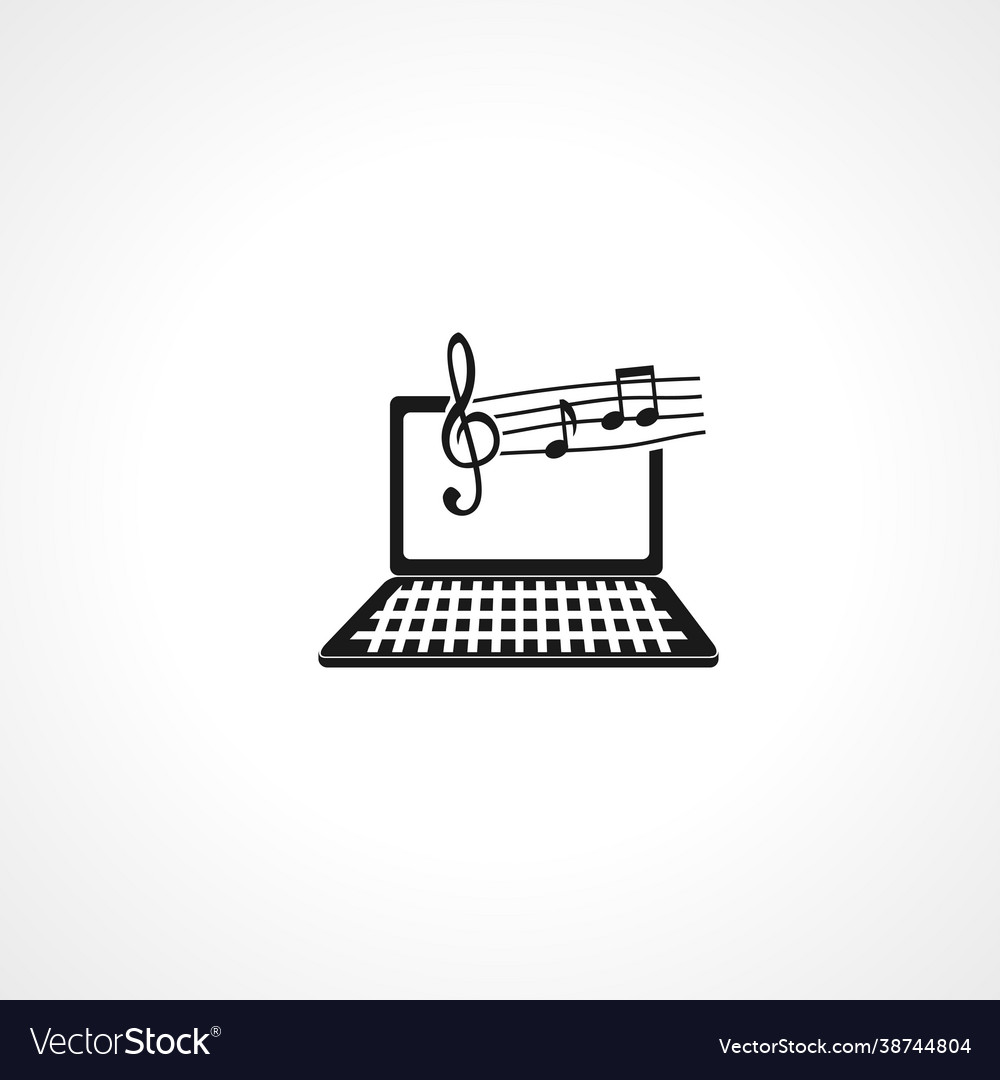 Music on computer icon simple