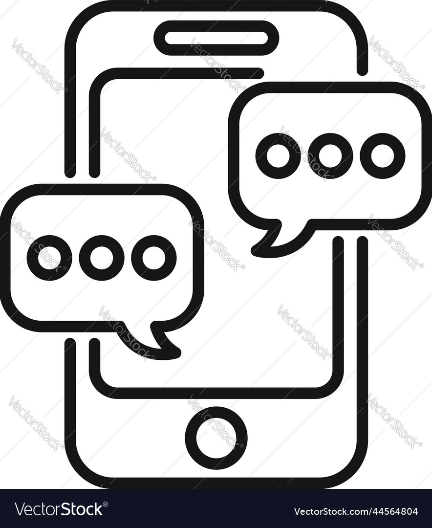 Phone chat icon outline office service Royalty Free Vector