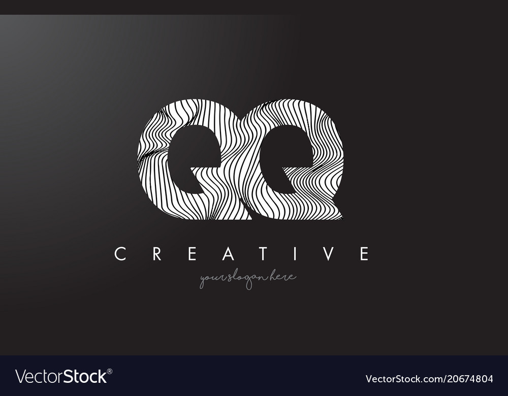 Qq q letter logo with zebra lines texture Vector Image