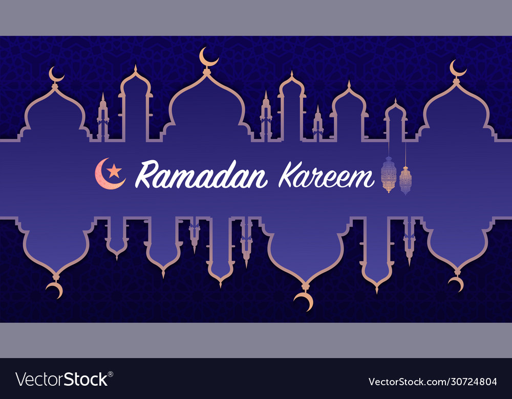 Ramadan kareem oder eid mubarak islamic design