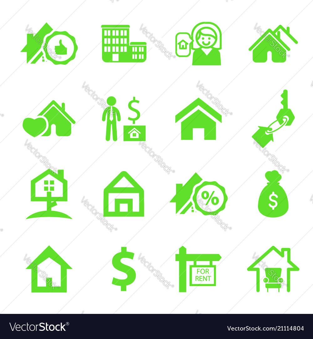 Real estate icons set Royalty Free Vector Image