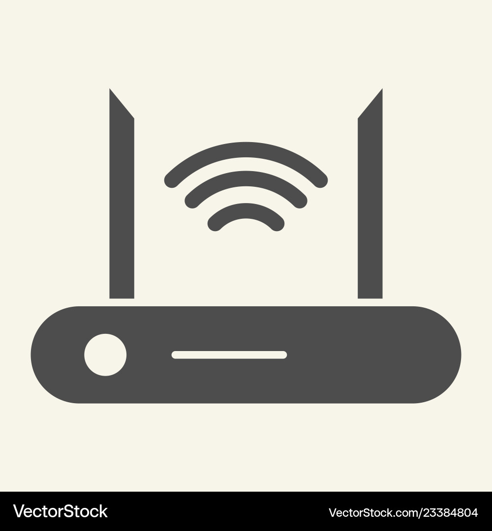 Router solid icon wi-fi Royalty Free Vector Image