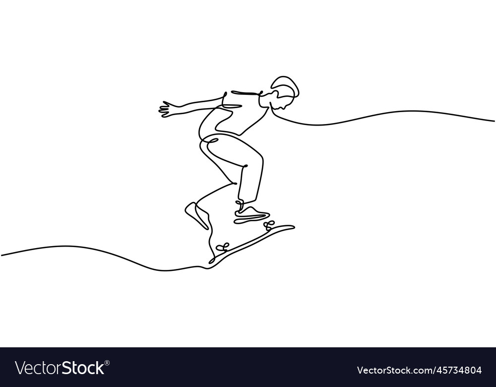 Skateboard game player continuous one line