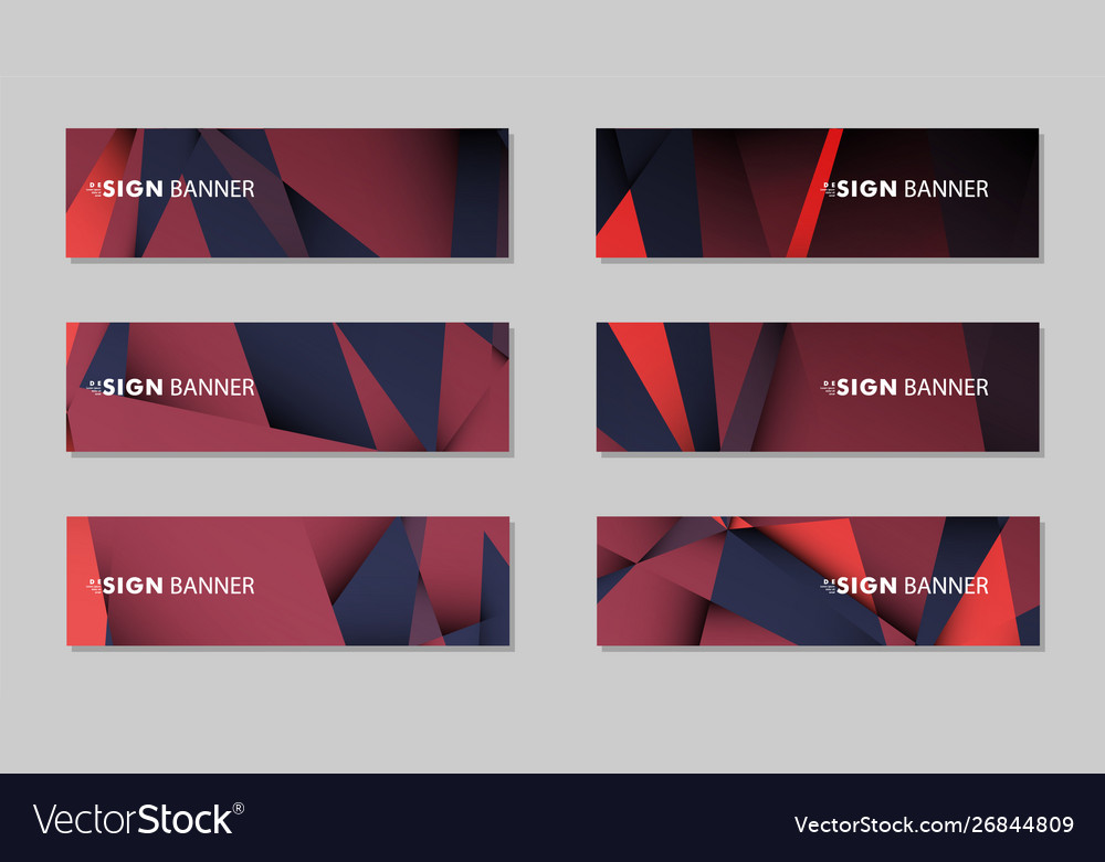 Abstract rectangle banners with red black Vector Image