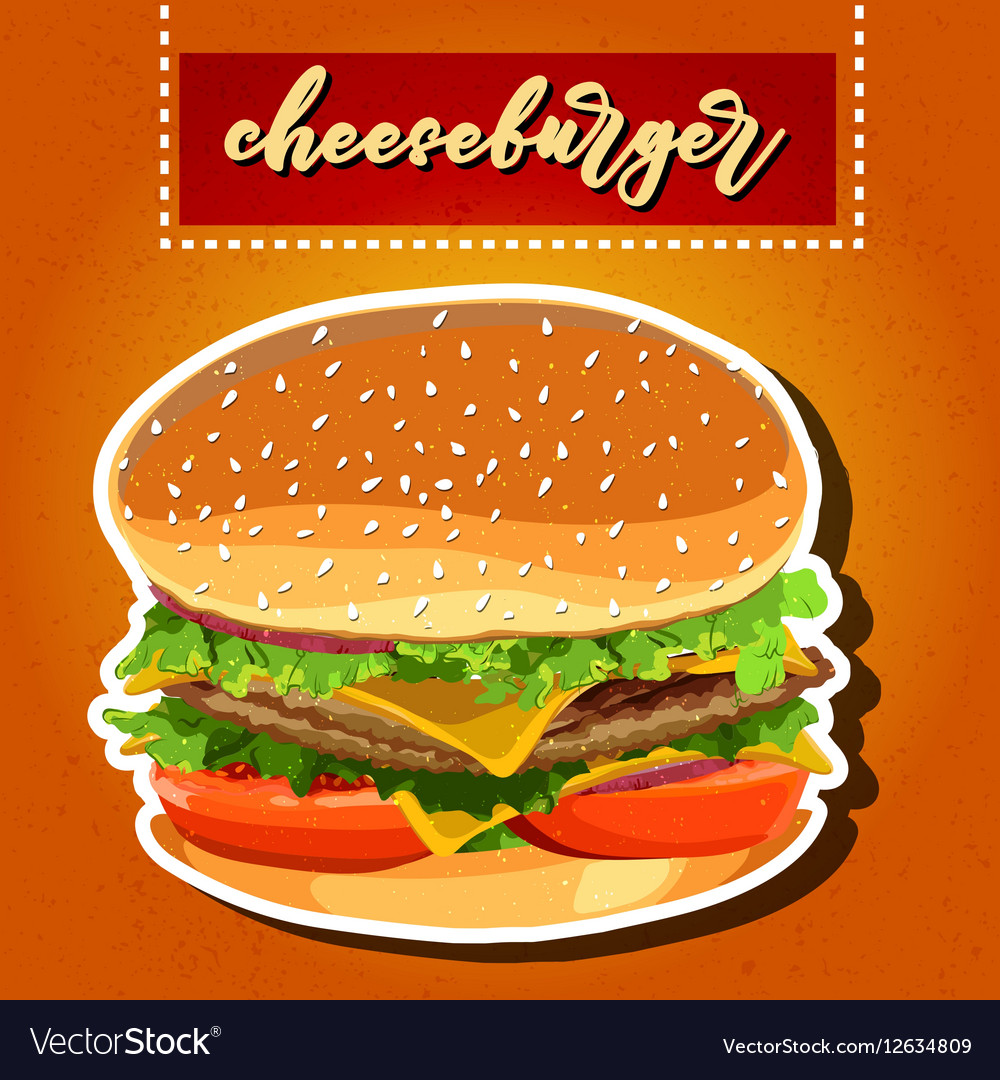 Cheeseburger Royalty Free Vector Image Vectorstock Cheeseburger Royalty Free Vector Image Vectorstock