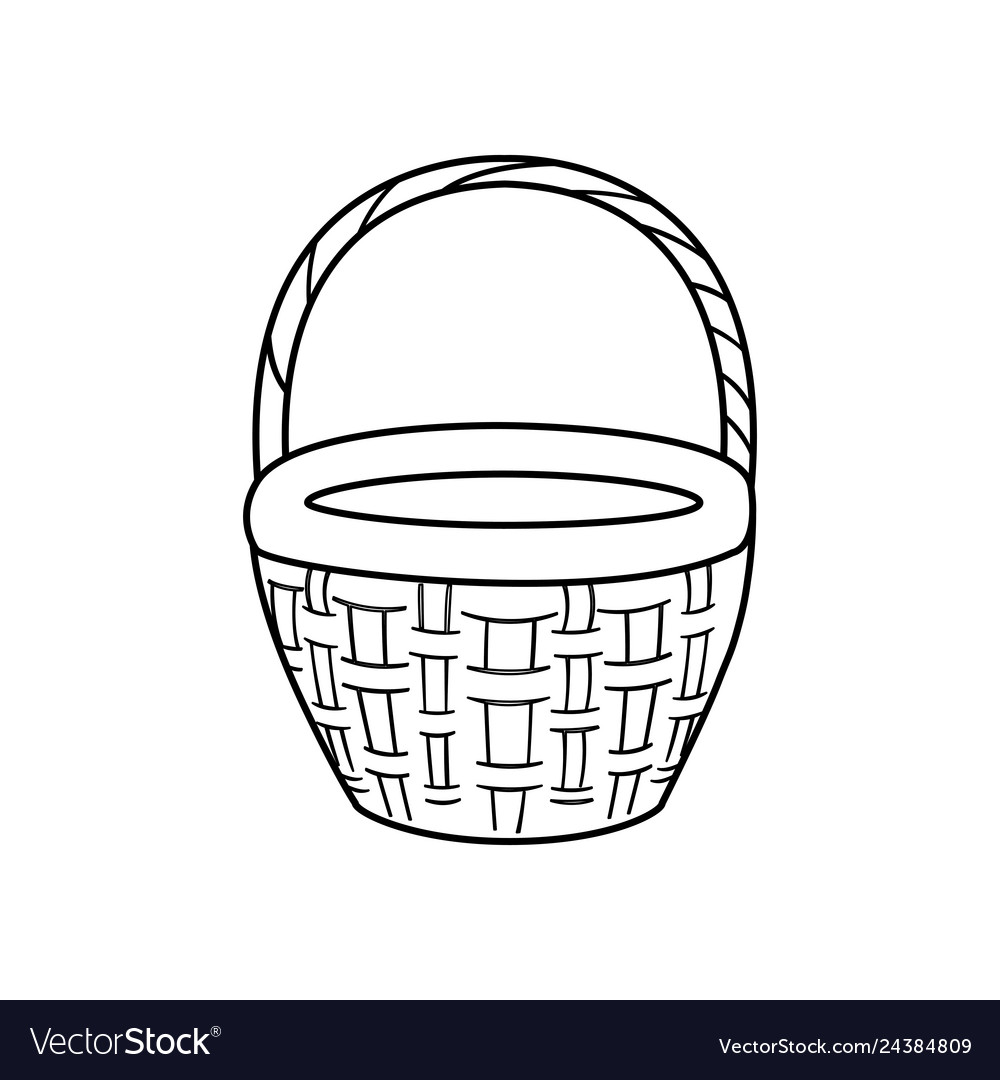 Cute basket straw icon