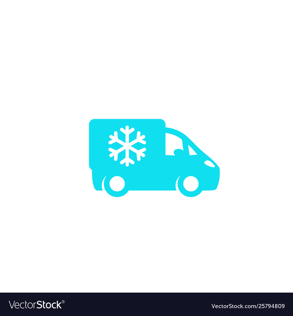 Fridge truck icon van with refrigerator