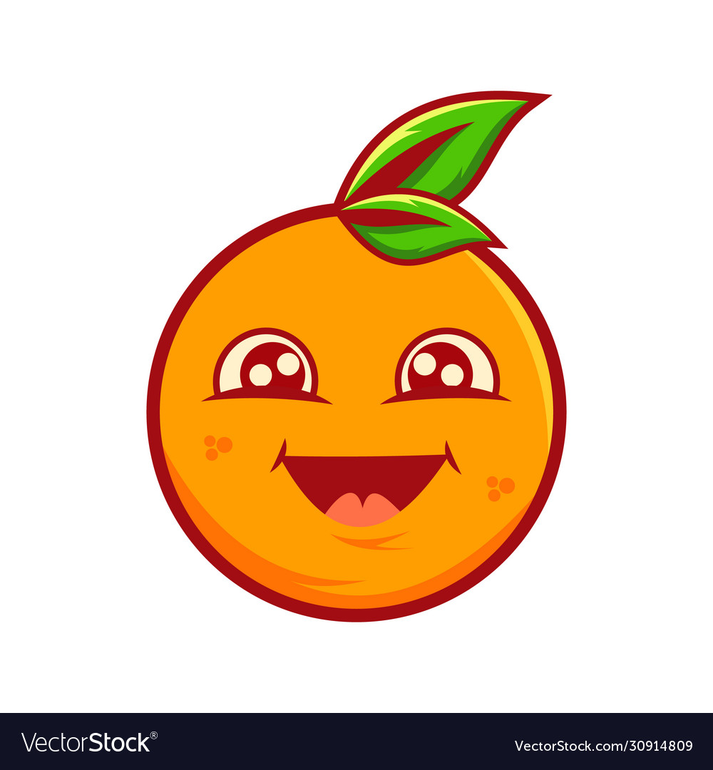 Happy orange cute character Royalty Free Vector Image