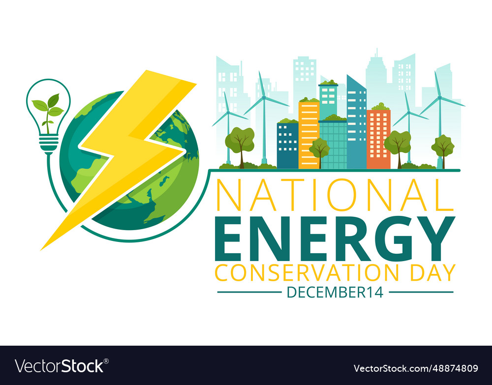 National energy conservation day on 14 december Vector Image