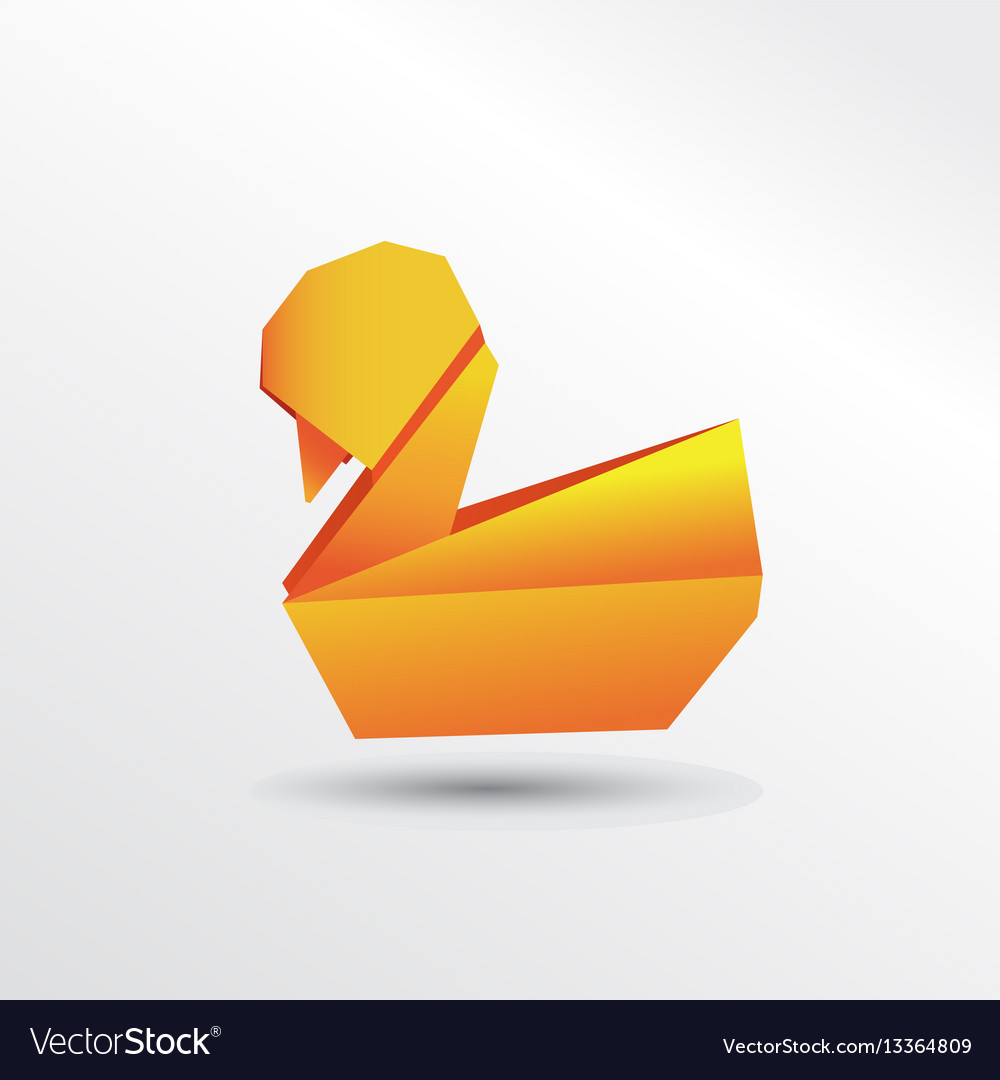 Paper origami of duck Royalty Free Vector Image