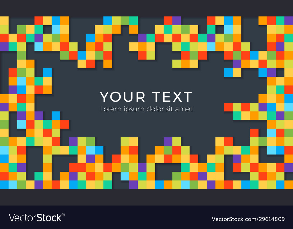 Pixel style colorful background with shadows vector image Pixel style colorful background with shadows