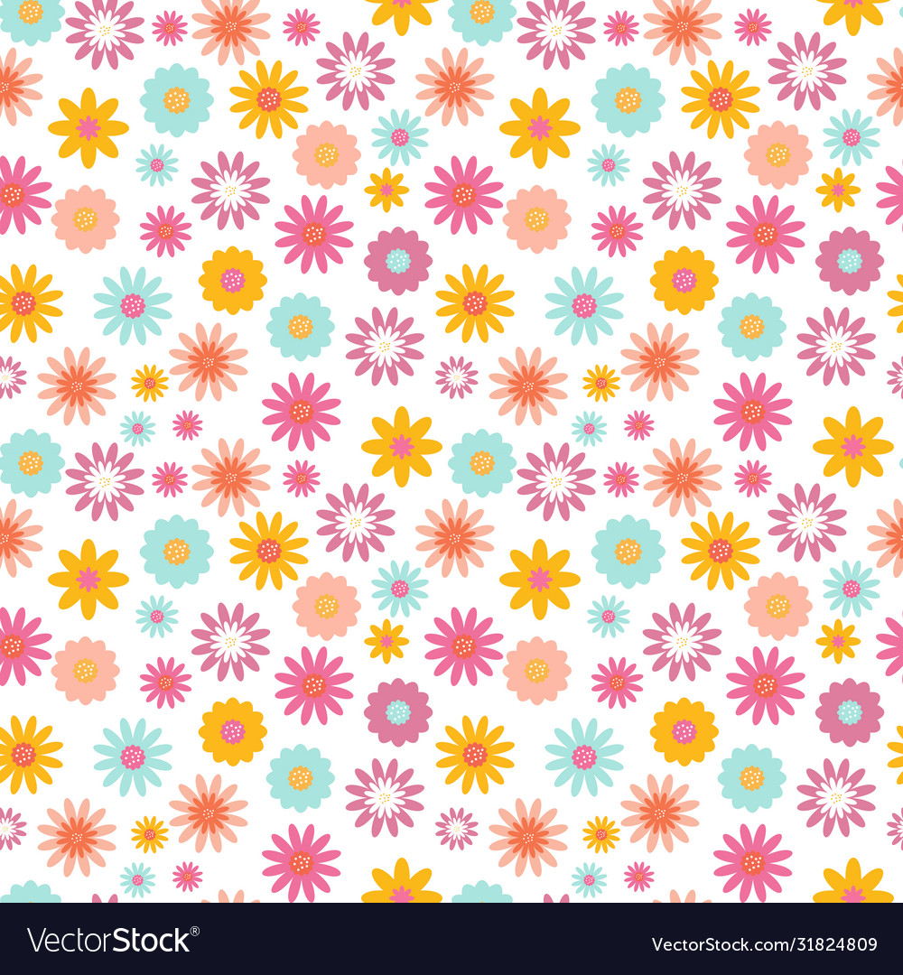 Seamless pattern background with flowers Vector Image