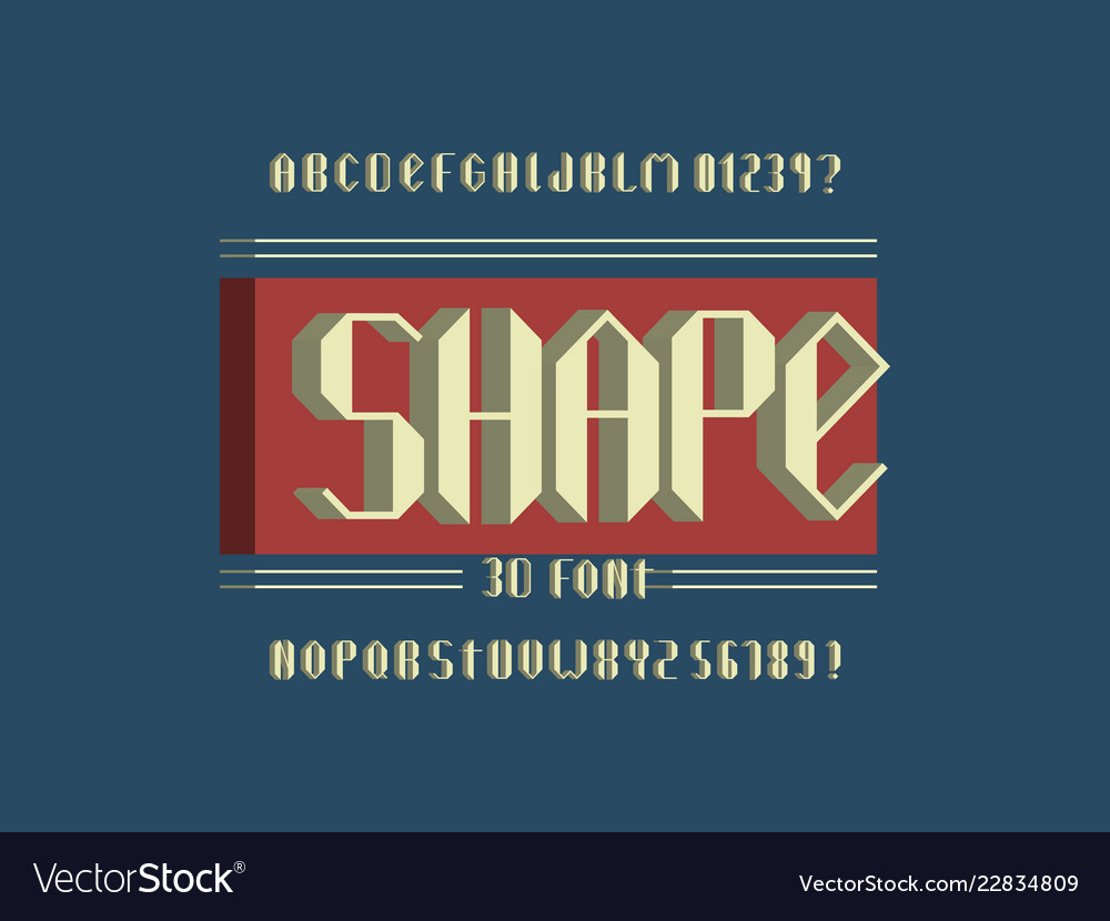 Shape 3d Schriftart alphabet