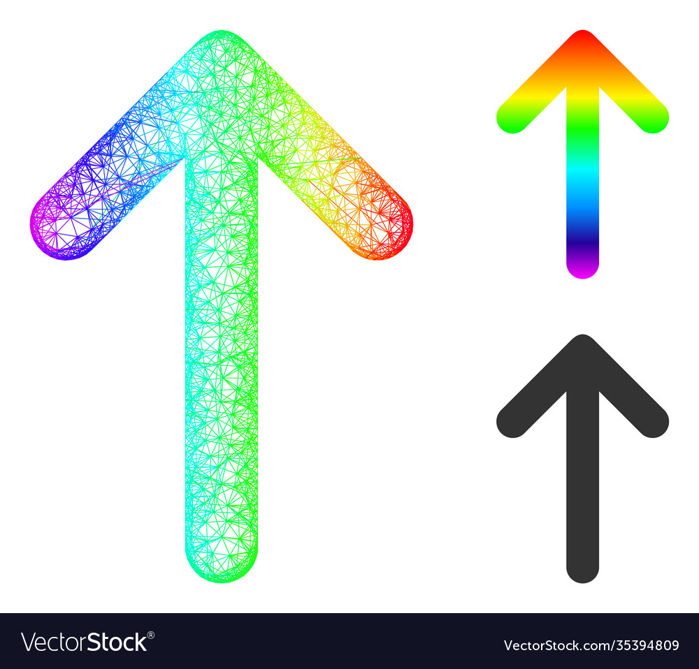 Spectrum linear gradient arrow up icon vector image Spectrum linear gradient arrow up icon