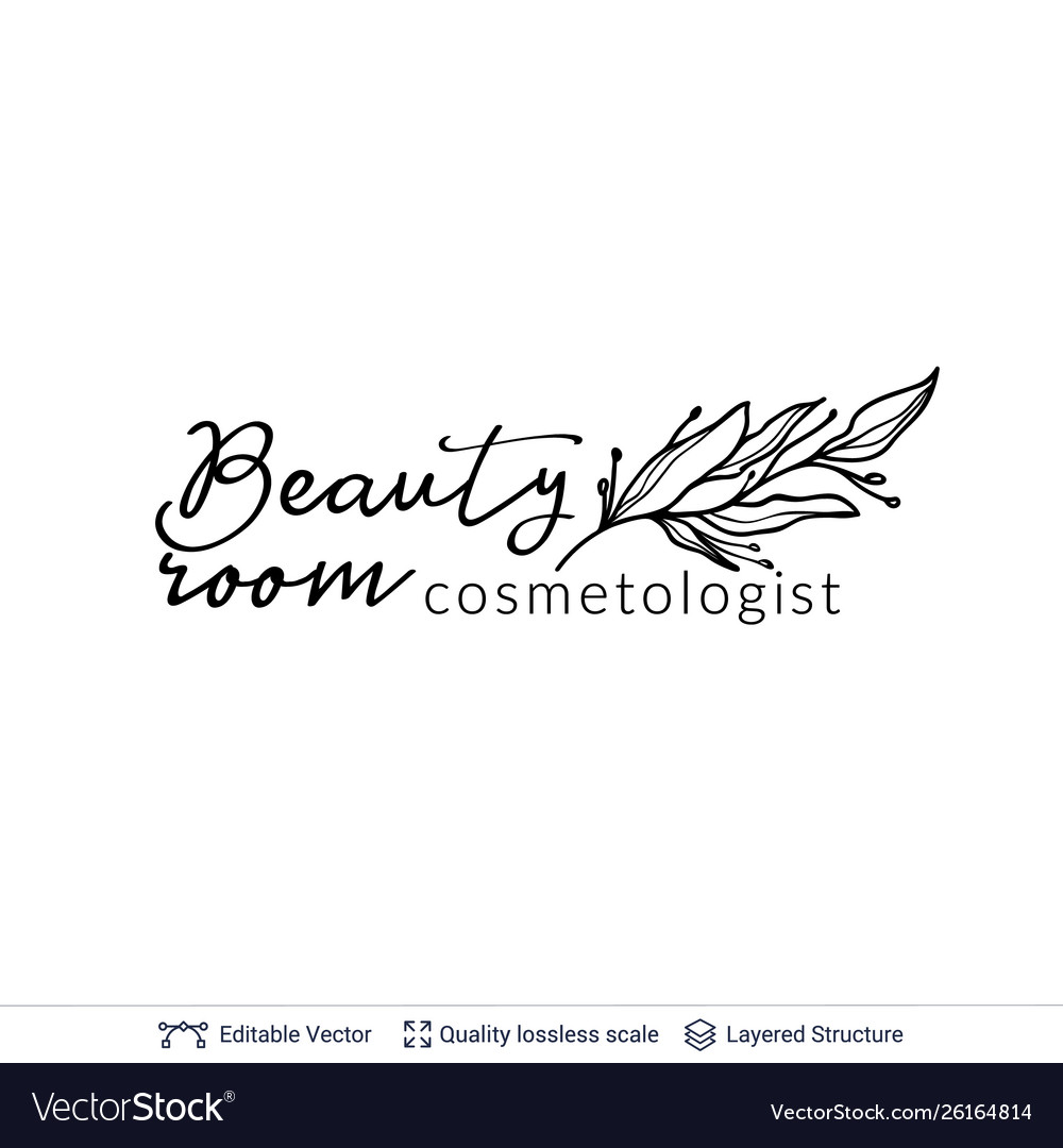 Beauty room or salon cosmetologist logo design