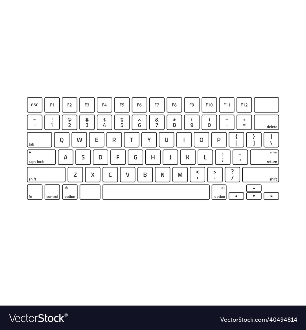 Black keyboard stroke qwerty Royalty Free Vector Image