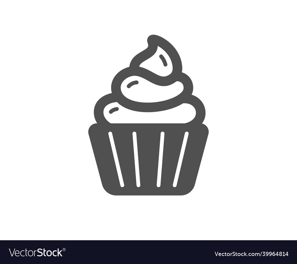 Cupcake icon dessert food sign Royalty Free Vector Image