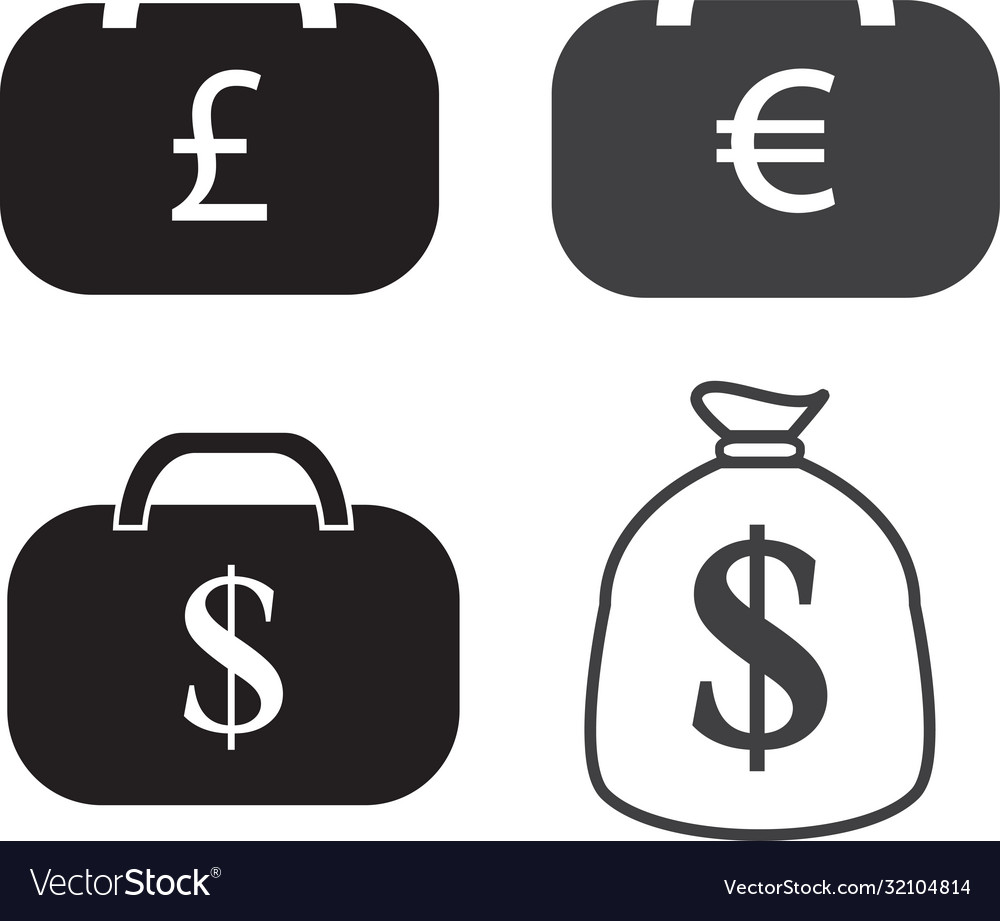 Currency flat icon line style coins image