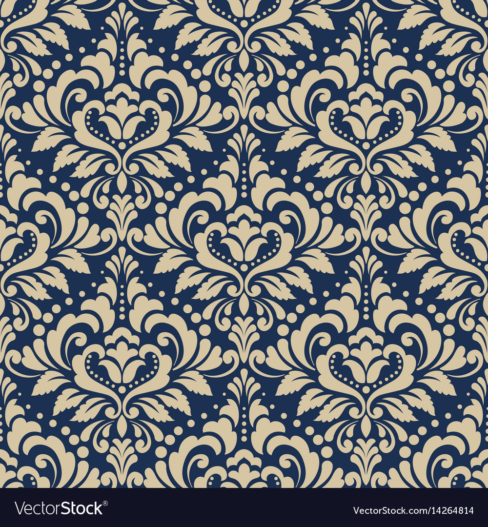 Damask Seamless Pattern Background Classical Vector Image