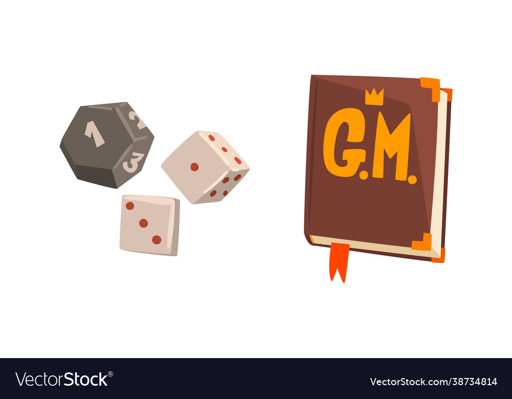 Fantasy magic board game user interface set dice vector image Fantasy magic board game user interface set dice