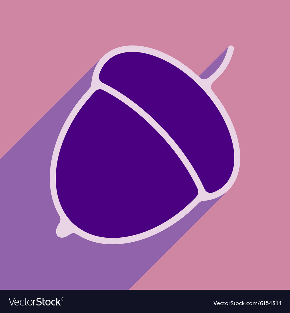 Flat with shadow icon and mobile application acorn