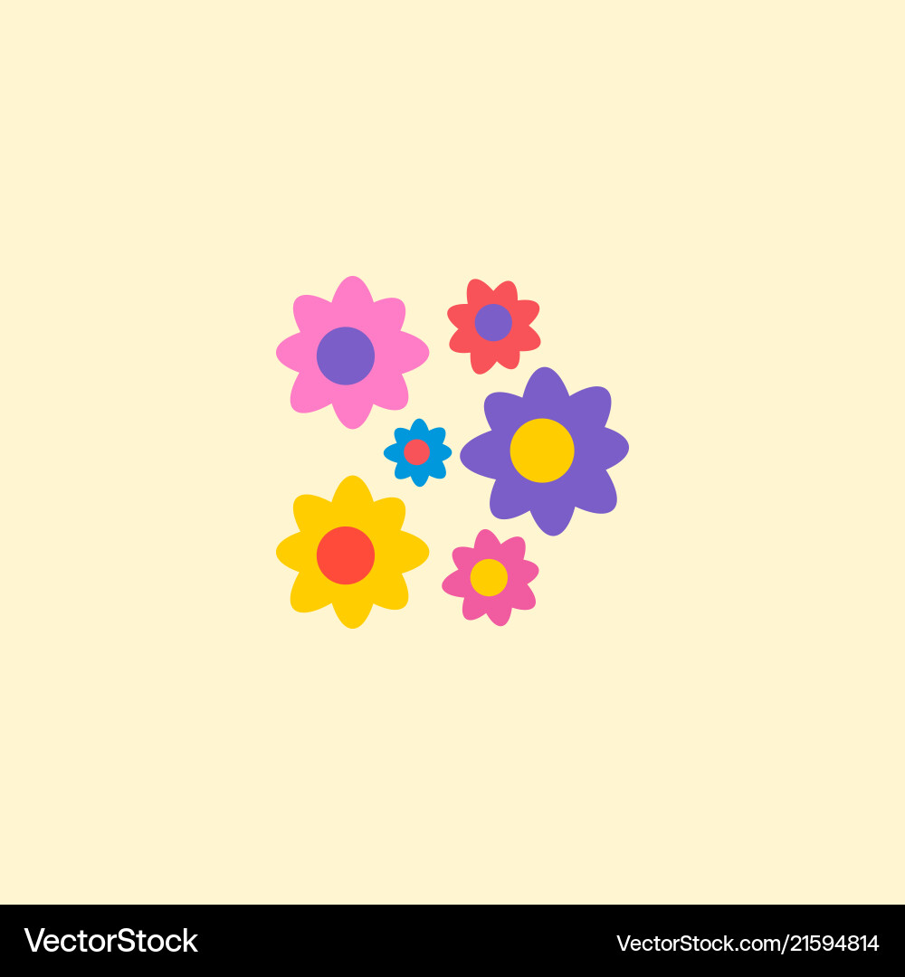 Flowers icon flat element Royalty Free Vector Image