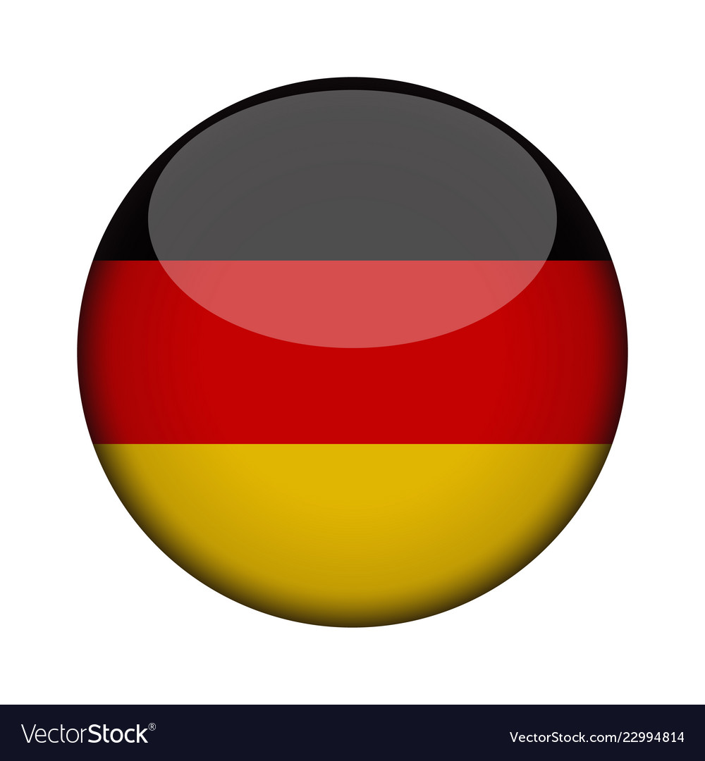 Download Germany flag in glossy round button of icon Vector Image