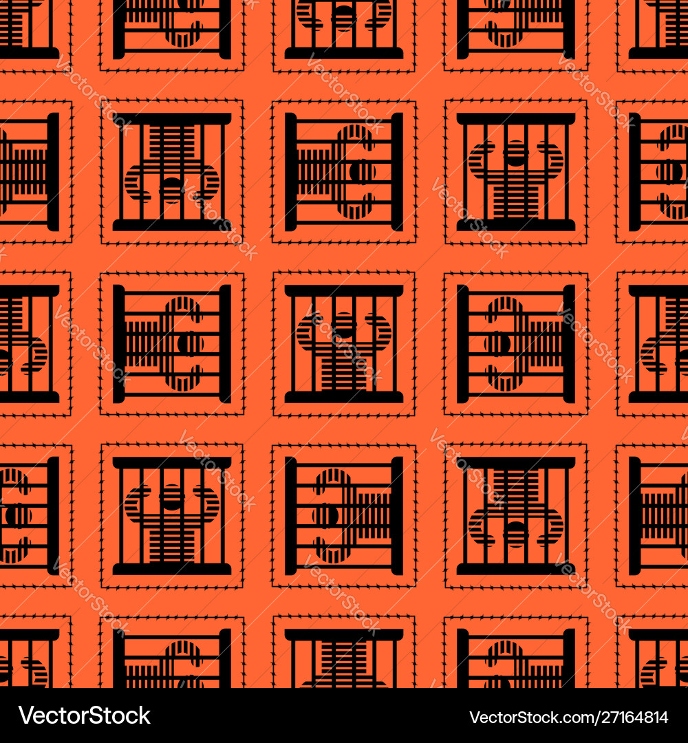 Jail pattern seamless prisoner in prison Vector Image