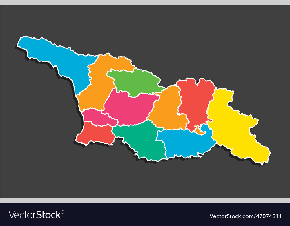 Map country georgia divided on regions vector image Map country georgia divided on regions