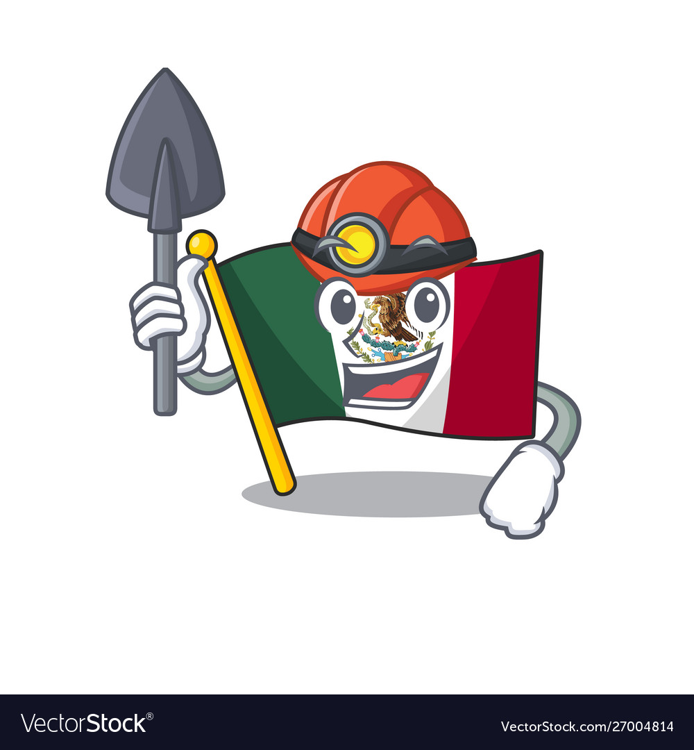 Miner flag mexico isolated with character