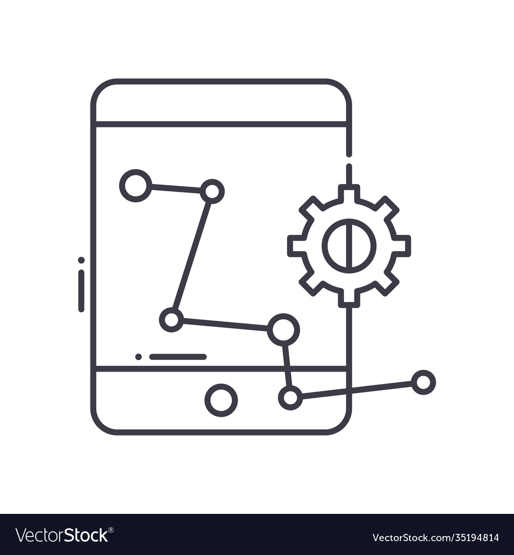 Online-Diagramm nach unten Symbol linear isoliert