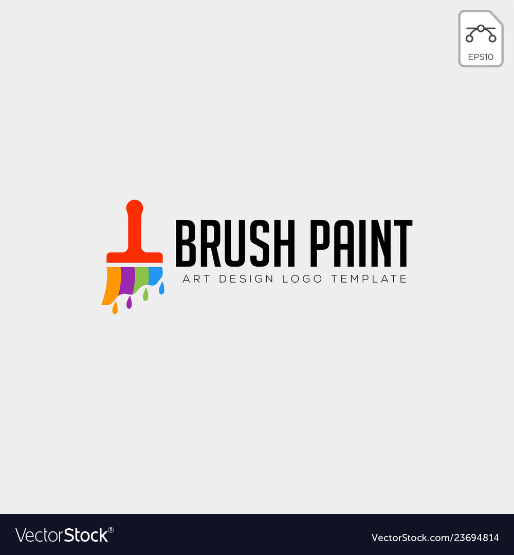 Paint brush colorful logo template icon element Vector Image