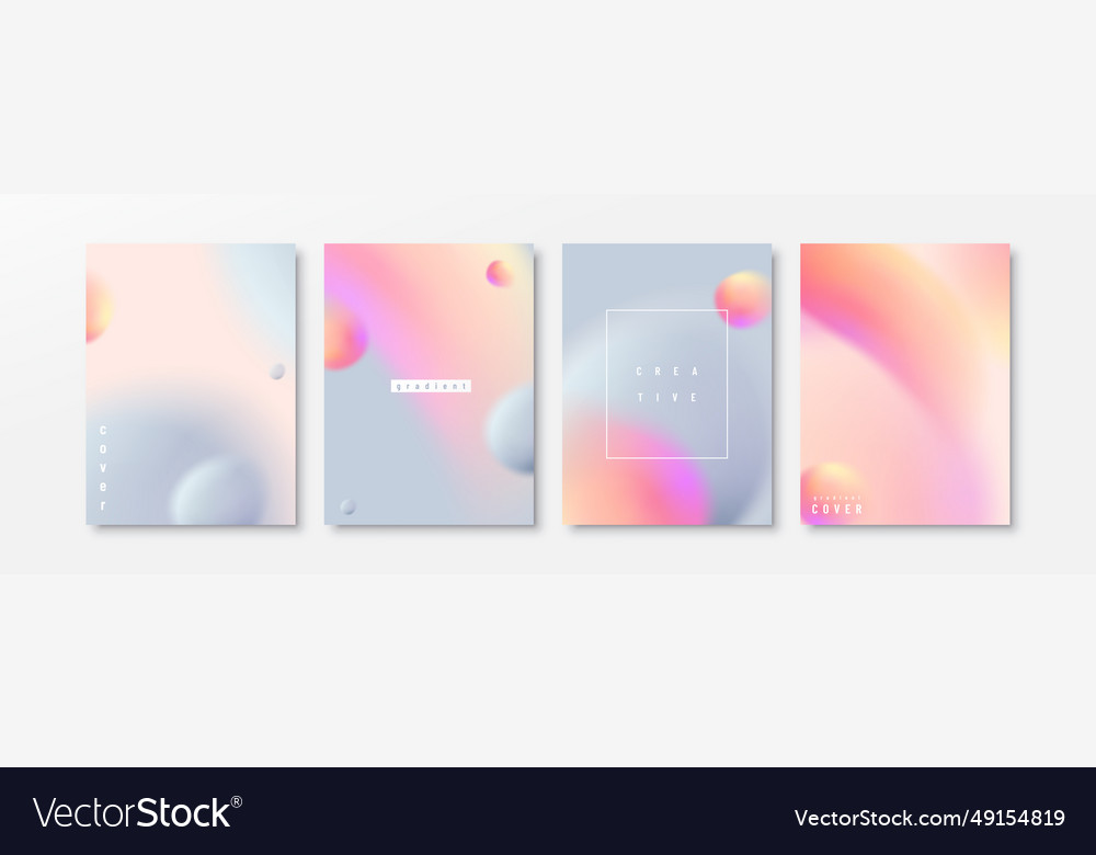 Abstract gradient background set minimal vector image Abstract gradient background set minimal