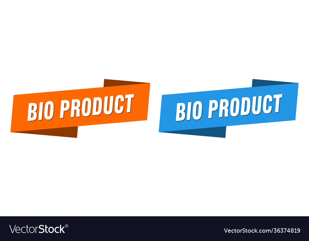 Bio product banner ribbon label sign