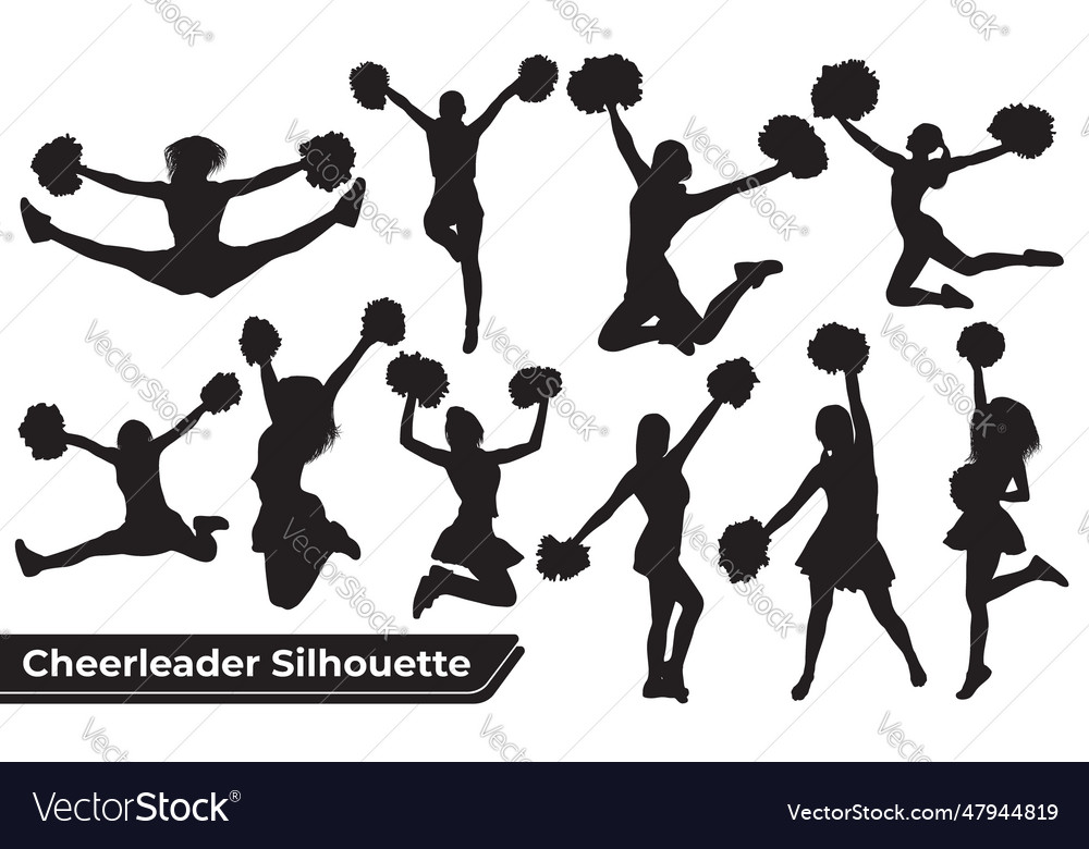 Cheerleader silhouette image Royalty Free Vector Image