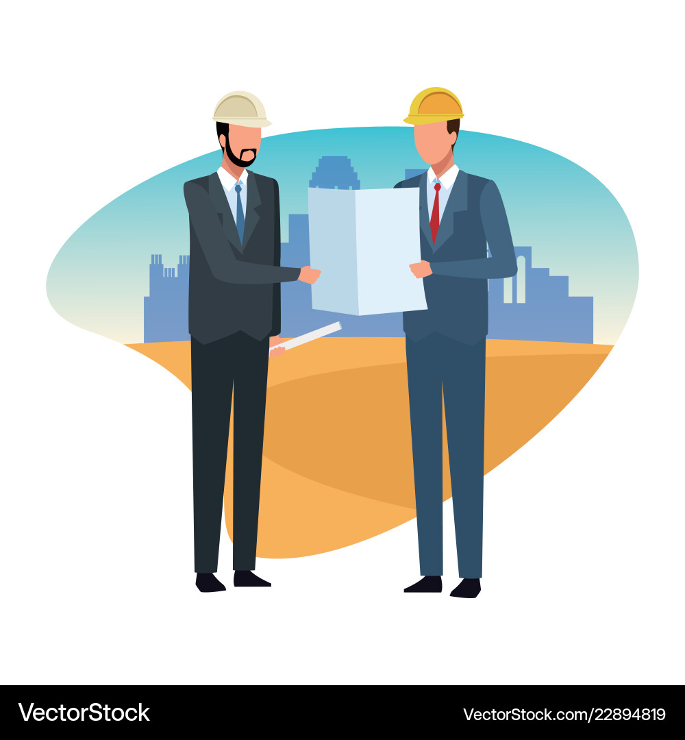 Construction engineer and architec avatar Vector Image