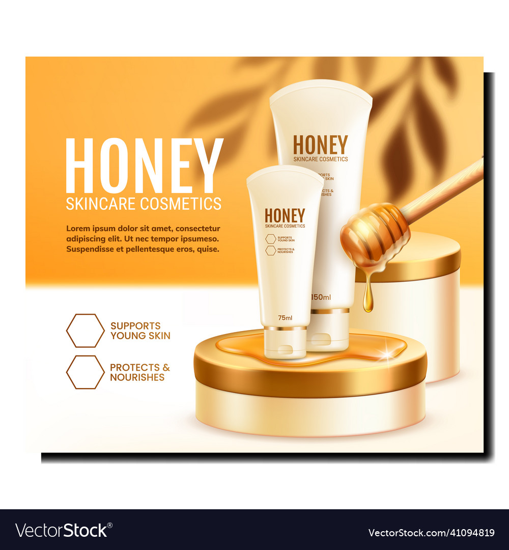 Creme Honig Kosmetik Hautpflege vector image Creme Honig Kosmetik Hautpflege