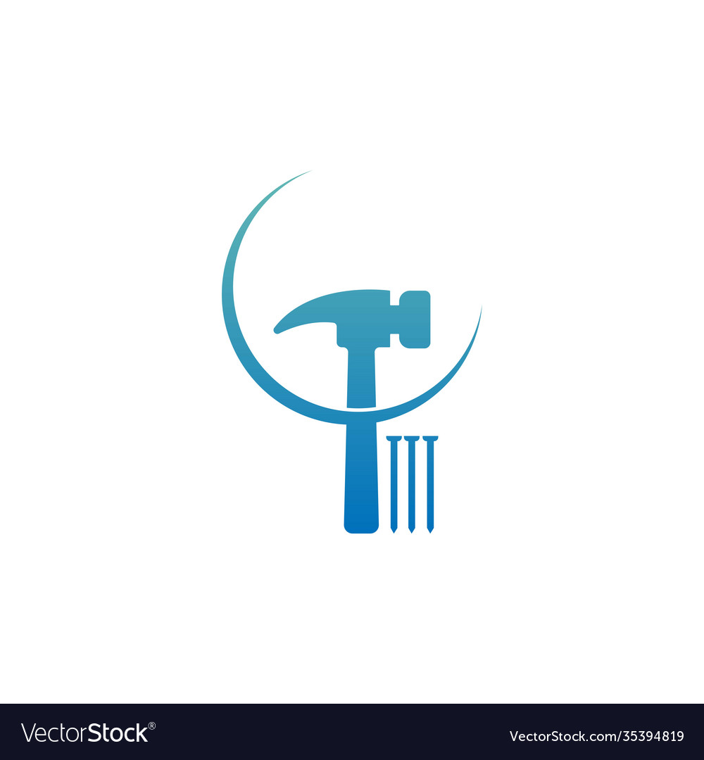 Hammer icon logo design template